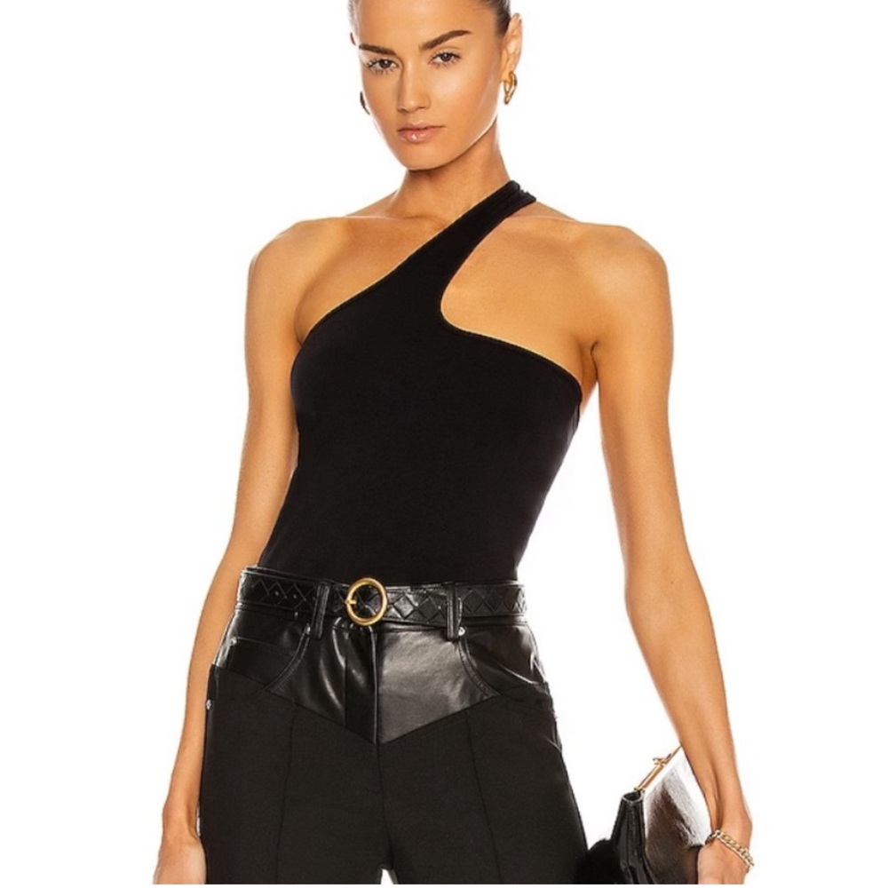 NWT- HELMUT LANG Revolve Seamless Jersey Cutout Tank in Black